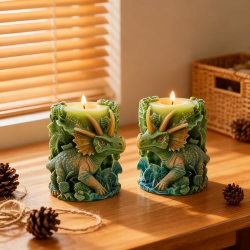 Large Dragon Animal Cylinder Molds Silicone Wave Spiral Candle Mold - Silicone Resin Casting Molds for Candle & Resin & Soap Craft Supplies - color: xre-GJ-111