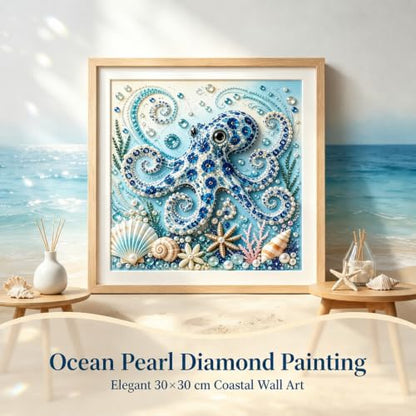 Pearl Diamond Painting Kits for Adults,Octopus Ocean Pearl Diamond Art - color: PL79-1
