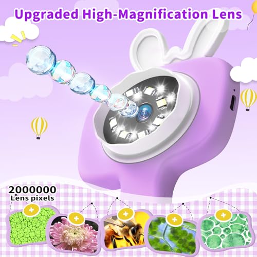 BLACKROOT Microscope for Kids, 2.4" Handheld Digital Pocket Microscope - color: Purple