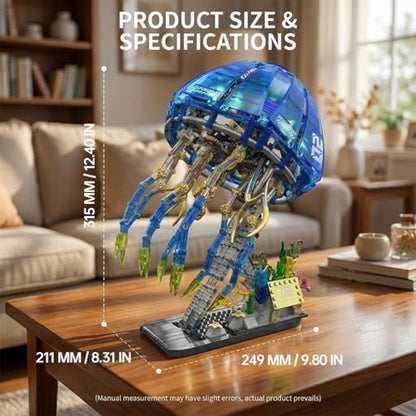 Bionic Glowing Mechanical Jellyfish Building Set, 1146PCS