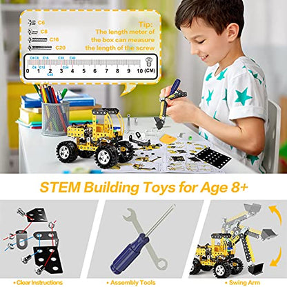 Lucky Doug Stem Building Projects Toys for Kids Boys 8 9 10 11 12 Year Old, Metal Building Construction Model kit, Building Blocks DIY Toy - style: 9904