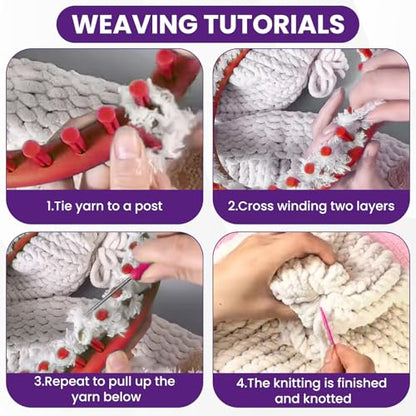 SATUY Round Knitting Looms, 19cm Hats Loom with Crochet Hook & Needle - size: Round-19cm