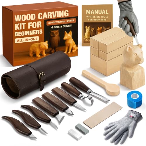 Wood Carving Kit for Beginners - Gift Ready Whittling Kit Set 32pcs