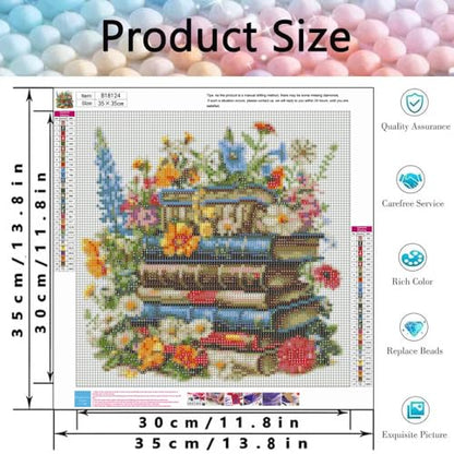 Diamond Art Kits for Adults,Book Flower Diamond Painting Kits 14X14 in - color: Wildflowers Book