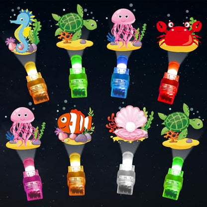 CHUNNIN 36 Pcs Ocean LED Finger Lights Glow in Dark Under Sea Party Favors - style: Sea Animal