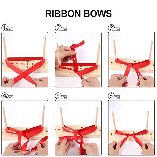 Wood Bow Maker DIY Hand Bow Ribbon Making Tool Wooden Christmas Bow Wreath Maker Tools for Creating Bows Hair Bows Corsages Various Crafts