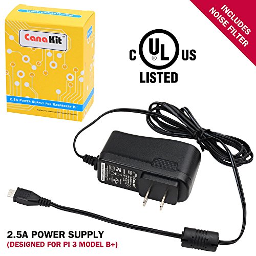 CanaKit Raspberry Pi 3 B+ (B Plus) with Premium Clear Case and 2.5A Power Supply