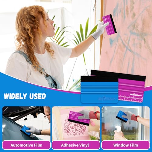 TECKWRAP Professional Felt Squeegee for Vinyl, 20 PCS - color: 20pcs Pitaya & Blue