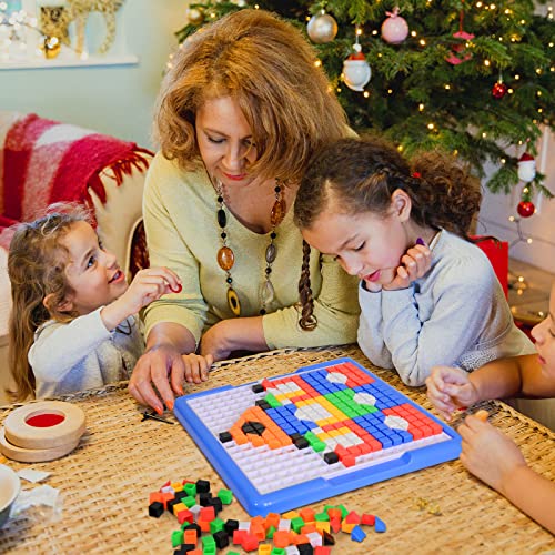 ZOZOPLAY Large Cube Mosaic Puzzle, 490-Piece STEM Learning Building Blocks