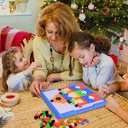 ZOZOPLAY Large Cube Mosaic Puzzle, 490-Piece STEM Learning Building Blocks