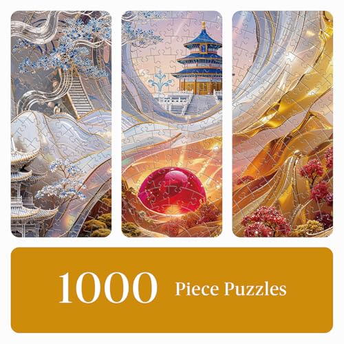 Jigsaw Puzzles for Adults 1000 Pieces- Crystal Ancient Architecture - color: C-surreal Crystal Ancient Architecture