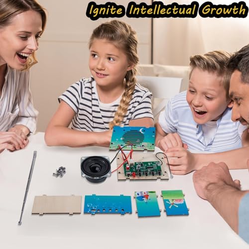 STEM Toys DIY FM Radio Kit, Science Circuit Project, Boy Gift Toys Age 8-13 - color: Printed Blue