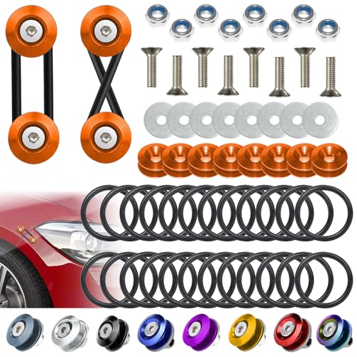 BFXM Universal Bumper Clips, Front Rear Bumper Quick Release Kit - color: Orange, size: 4set