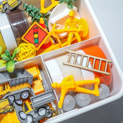 Construction Playdough Kit - Trucks, Cones & Signs - style: Construction Playdough Kit