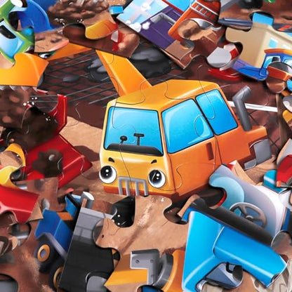 Jumbo Floor Puzzle for Kids,48 Piece Construction Site Jigsaw Puzzle - style: Construction Site