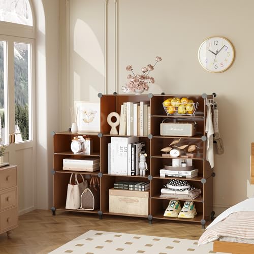AWTATOS Closet Organizer 8 Cube Storage Shelves, Cocoa Brown - color: Cocoa Brown
