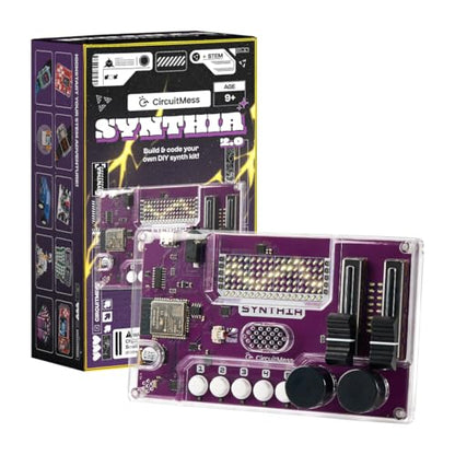 CircuitMess DIY Music Machine Kit | Build Your Own Synthesizer & Light Show | STEM Electronics Kit for Kids & Teens (Ages 9+) (Synthia 2.0)