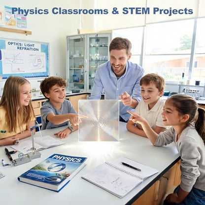 Six Seasons Large Fresnel Lens 300 x 300mm, PMMA Lens 600mm Focal Length Magnifying Sheet for Solar Oven, Solar Heating & Physics Experiment - size: 600mm Focal Length
