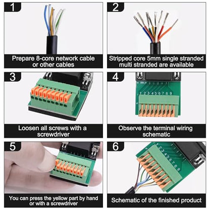 XMSJSIY DB9 Solderless Adapter RS232 D-SUB Serial to 9-pin Port (DB9 Male) - style: DB9 Male