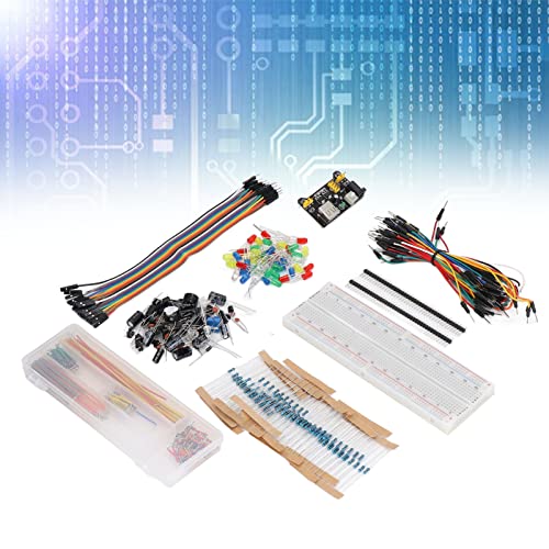 Electronics Component Kit, 400 Assorted Components with Power Module USB Cable, Assorted Electronics Kit, Complete for R3 Prototyping, for Students, Hobbyists, DIY Projects