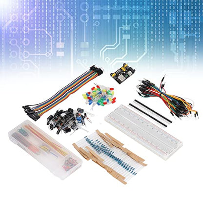 Electronics Component Kit, 400 Assorted Components with Power Module USB Cable, Assorted Electronics Kit, Complete for R3 Prototyping, for Students, Hobbyists, DIY Projects