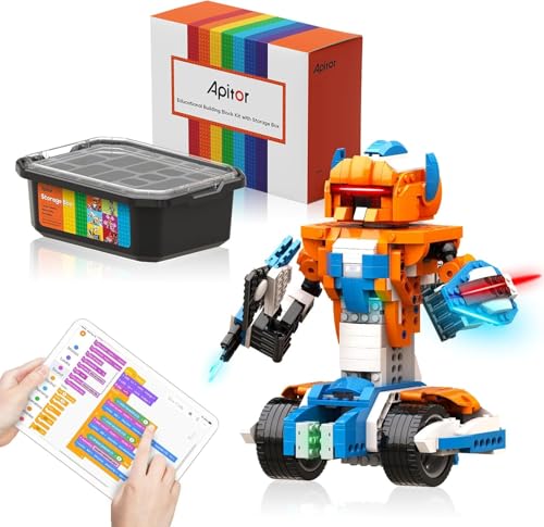 Apitor STEM Robotics Kits, Educational Toy Science Kits with Storage Box, App RC Toys Coding Robots for Kids 8 9 10 11 12 Years Old - style: Robot X(Storage)