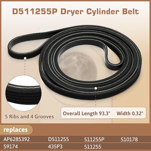 Upgraded RB170002 Dryer Repair Kit for Speed 1992 & Newer SM Dryer, Include RB170002 Dryer Roller Kit, D516792 Dryer Idler Pulley, 93.3'' D511255P Dryer Belt & RB170003 Dryer Drum Glide Kit