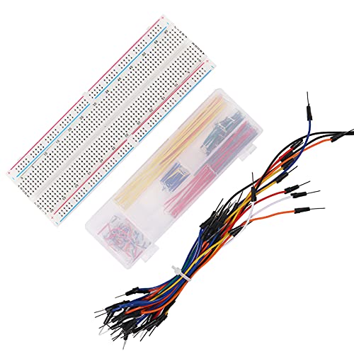 DORHEA Electronics Component Fun Kit with Power Supply Module, Jumper Wire, Precision Potentiometer, Resistor, Breadboard, Capacitor, LED, Potentiometer Compatible with Raspberry Pi