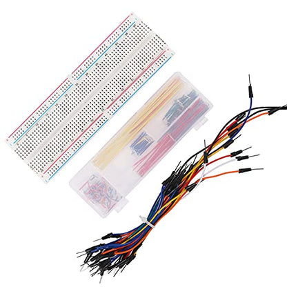 DORHEA Electronics Component Fun Kit with Power Supply Module, Jumper Wire, Precision Potentiometer, Resistor, Breadboard, Capacitor, LED, Potentiometer Compatible with Raspberry Pi