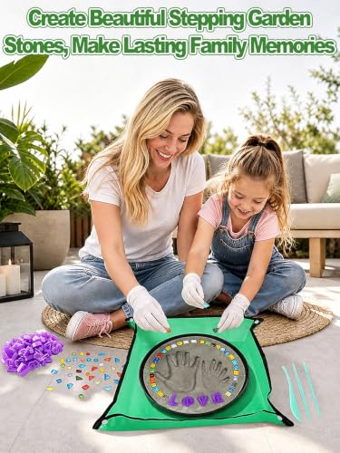 10" All-in-One DIY Stepping Garden Stones Outdoor Kit for Kids Family