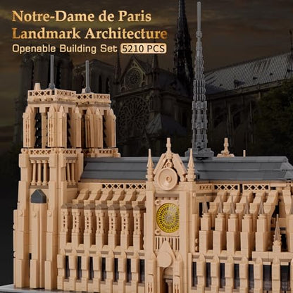 Architecture Notre-Dame de Paris Model Building Block Set, Openable Architecture Model Micro Building Kit Collection Building Toy - color: Notre-dame De Paris-openable