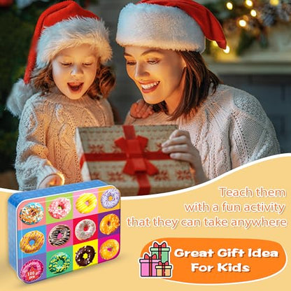 LELEMON Puzzles for Kids Ages 4-6,100 Piece Puzzles for Kids in Metal Box - color: 12pcs Donut