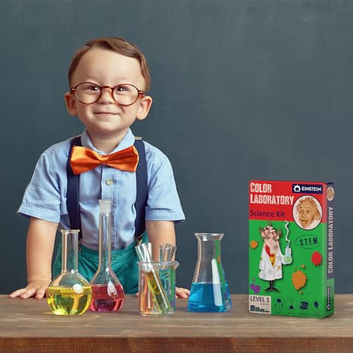 Einstein’s Color LAB Science Kit for Kids. STEM for Boys & Girls Aged 4 and Above. Detailed Picture Guide Included. - color: Green and Red