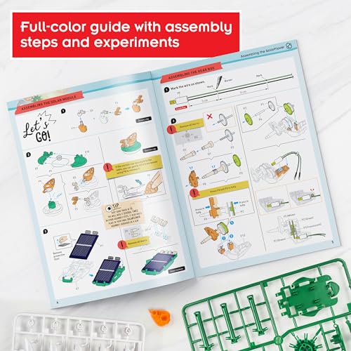 Thames & Kosmos SolarFlower Ruby Ripple STEM Kit | Build a Motorized Solar-Powered Flower with Spinning, Colorful Petals, Educational Gift for Kids Ages 8+, Adults - color: Ruby Red