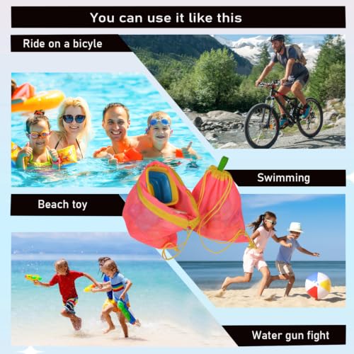 MUYIZI Beach Toy Bag 2 Pack, Mesh Drawstring Backpack for Kids and Adults - Quick Dry Sand Free Mesh Beach Bag, Portable Sand Toy Backpack, Sea Shell Bags, Shelling Tools, Bags Only (Bright Pink) - color: Bright Pink