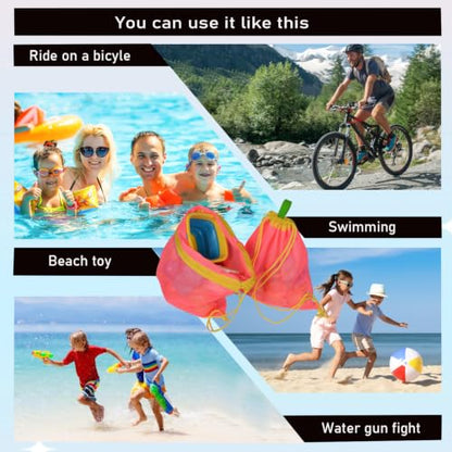 MUYIZI Beach Toy Bag 2 Pack, Mesh Drawstring Backpack for Kids and Adults - Quick Dry Sand Free Mesh Beach Bag, Portable Sand Toy Backpack, Sea Shell Bags, Shelling Tools, Bags Only (Bright Pink) - color: Bright Pink