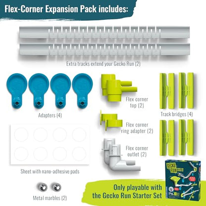 Gecko Run: Marble Run Flex-Corner Expansion Pack