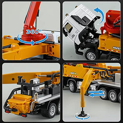 Concrete Pump Truck Construction Vehicles Toys,1:50 Scale Diecast Site Concrete Pump Truck, Toy Trucks for Kids - color: 1709