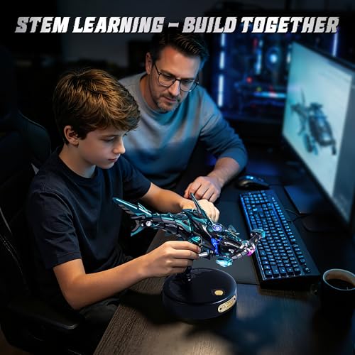 ROKR Hammerhead Shark 3D Puzzle for Adults, Mechanical Model Building Kit STEM Project, Unique Desk Decor DIY Craft for Teens(MI07)