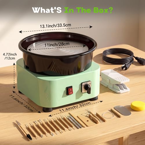 Alldeer 11 inch Pottery Wheel for Adults, Professional Pottery Kit - size: 11inch