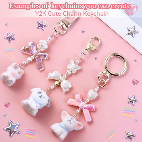 Wurosi 773 Pcs Lip Gloss Keychain Making Kit with Storage Box - color: 773 Pcs Gold Keychain Kit