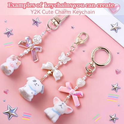 Wurosi 773 Pcs Lip Gloss Keychain Making Kit with Storage Box - color: 773 Pcs Gold Keychain Kit
