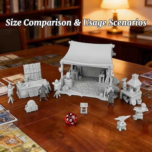 AUSPDICE 25mm Scale Unpainted TTRPG Workshop, Blacksmith Shop Terrain - color: Af1104 O Blacksmith Shop