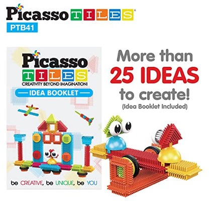 PicassoTiles Toys 41 piece Hedgehog Block Building Blocks Construction Toy Set w/IdeaBook Learning Playset None Magnetic STEM STEAM Educational Kit Child Brain Development Preschool Kindergarten PTB41 - color: 41pc Hedgehog