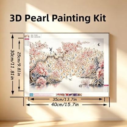 Pearl Diamond Painting Kits for Adults,Flower Diamond Art Pearl Kits - color: PL65-1