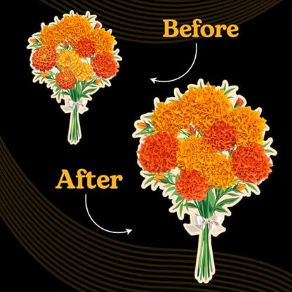 Unwynd Poke Art Marigold Flower Bouquet Kit for Adults, Women and Teens - style: Marigold