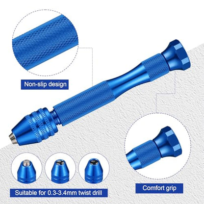 Mudder 36 Pcs Pin Vise Hand with Micro Drill Bits Set, Blue - color: Blue