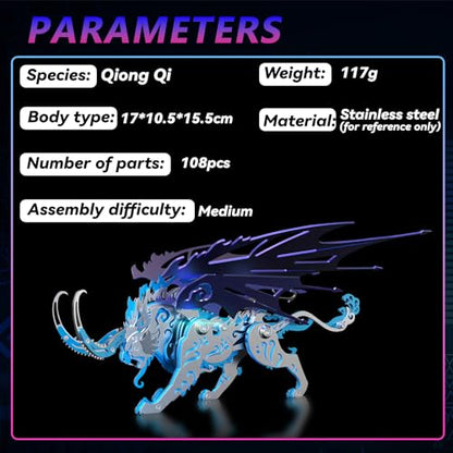 FILASLFT 3D Metal Puzzles for Adults,Mechanical Model Kit Qiong Qi Blue - color: C5-qiong Qi-blue