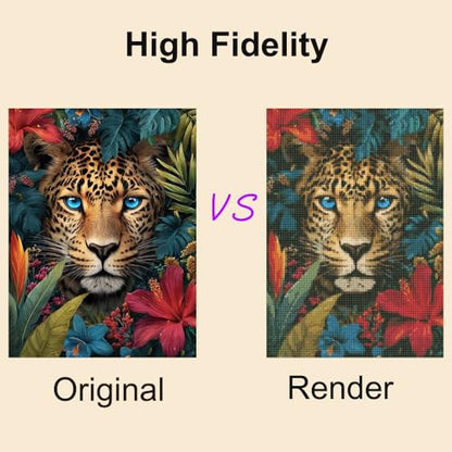 TOPCLTV Animal Diamond Art Kits for Adults,5D Leopard Diamond Painting Kits - color: HS003-1