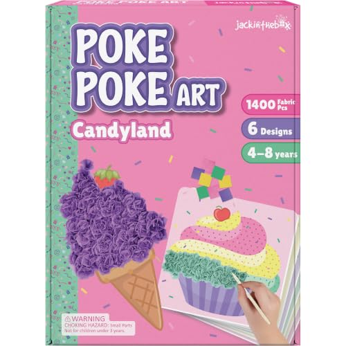 jackinthebox Poke Art Candyland Crafts Kits for Kids, Girls Gift, Ages 4-8 - style: Candyland